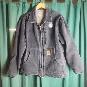 Carhartt Black Sandstone Ridge Coat - Large Sherpa Lined (C61 BLK)